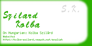 szilard kolba business card