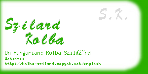 szilard kolba business card